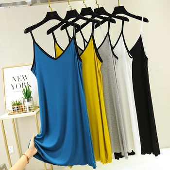 2022 Платья для женщин, хлопковое Мини-платье с V-образным вырезом, летнее Белое повседневное черное пляжное короткое платье-комбинация, 5 цветов, Сексуальное домашнее платье, одежда