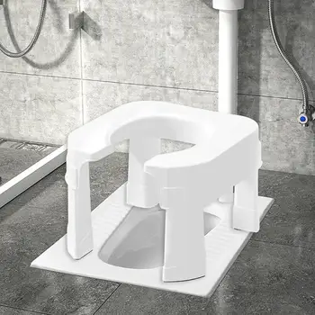 Туалет стул для взрослых нескользящим компактный туалет стул стул сиденье на корточках туалет ванная комната табурет для горшка туалета ванная комната Изображение 2