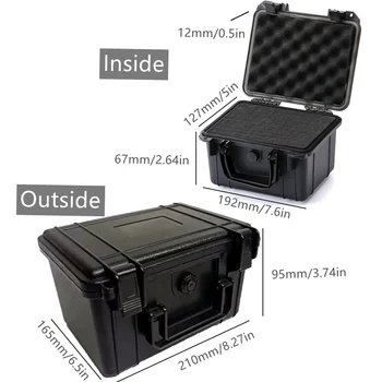 Пластиковый кейс для защитного оборудования Водонепроницаемый Жесткий ящик для инструментов для электродрели Камера Противоударный ящик для хранения с губкой Изображение 2