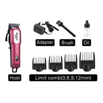Аккумуляторная электрическая машинка для стрижки волос Kemei с ЖК-дисплеем KM-1031, беспроводной триммер, дешевый триммер для волос Изображение 2