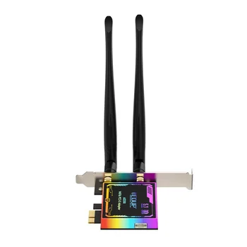 Беспроводной WiFi 6 Адаптер Pcie X1 Сетевая карта 2974 Мбит/с Приемник сигнала Ethernet Bluetooth 5.1 Двухдиапазонная сеть 2.4G и 5G Изображение 2