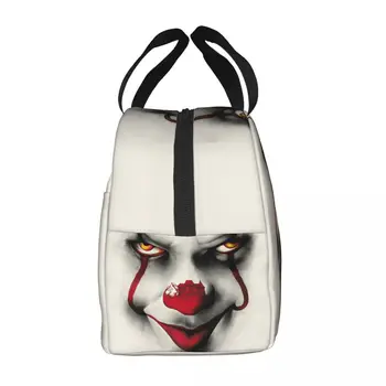 Портативный Ланч-бокс с клоуном на Хэллоуин для женщин, термоохладитель, Пищевая сумка для ланча с героями фильмов ужасов, Переносная сумка для пикника Изображение 2