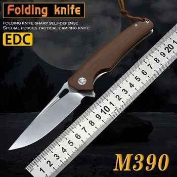 Карманный складной нож из стали M390 с ручкой G10, Военный, тактический Охотничий Нож, Походный Кухонный Нож для фруктов, EDC Инструменты