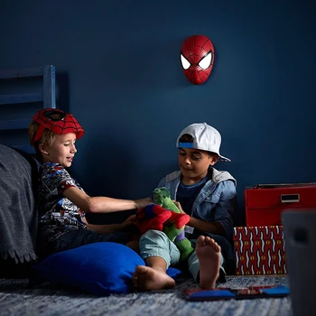 Acecorner Avengers Marvel Человек-паук, лицо, рука, Супергерой, 3D светодиодный настенный светильник, креативная наклейка, ночник для Рождественского подарка детям Изображение 2