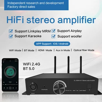 Wifi BT H D M I оптический входной микрофон HiFi Стерео караоке A31version Cloudyx Аудио усилитель мощности для дома Изображение 2