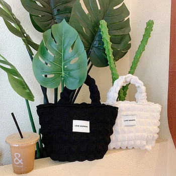Корейская версия Ins Style Модная ручная сумка с пузырями, сумка большой емкости, Женская тканевая ручная сумка для ежедневных поездок на работу