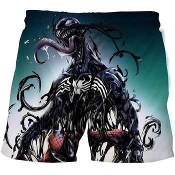 Мужские Пляжные брюки с 3D Принтом Ужасов в Европейском и Американском стиле, Модные Повседневные Спортивные Шорты Harajuku Love Для Плавания