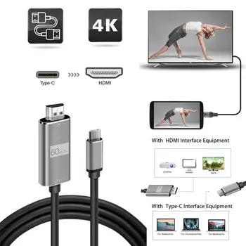Usb C-кабель для преобразования высококачественных телевизоров с разрешением 4k HD в HDMI-совместимые телевизионные мониторы, проекторы, HDMI-совместимый кабель