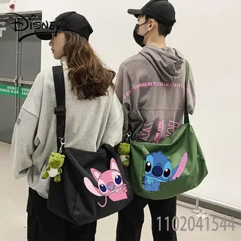 Сумка Disney Stitch на плечо для женщин, сумки через плечо для девочек, мультяшная холщовая студенческая сумка для покупок, Бесплатная доставка