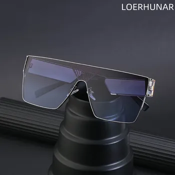 LOERHUNAR, новые модные универсальные солнцезащитные очки в большой оправе, квадратные солнцезащитные очки градиентного цвета, женские солнцезащитные очки, защищенные от ультрафиолетового излучения на открытом воздухе Изображение 2