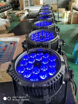 4pcs stage LED par ip65 18x18W RGBWA UV 6 in1 par 64 LED открытый водонепроницаемый par wash light Изображение 2
