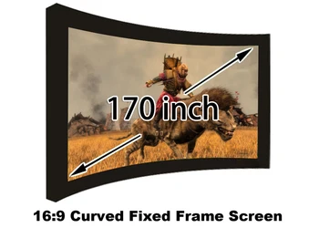 Проекционный экран HD 170 дюймов 16: 9 С Изогнутой Фиксированной Рамой С черной Велевтовой Стороной Для Домашнего Кинотеатра 3D Видеопроектор Ткань
