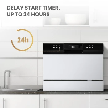 Бесплатная доставка Компактная посудомоечная машина EnergyStar с 8 настройками, CDC22P1AWW, белый