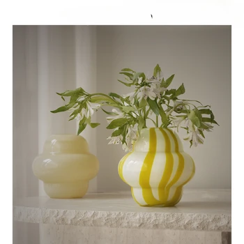 Антикварная стеклянная ваза ручной работы, нишевые цветочные украшения из высококачественного гидропонного стекла, украшение для дома и гостиной