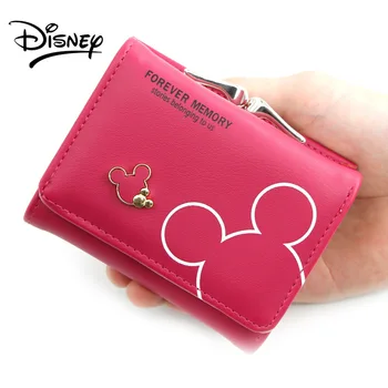 Женская сумка Disney с Милым Микки Маусом, модный кошелек из искусственной кожи, Дизайнерский кошелек для монет, сумка для кредитных карт с пряжкой