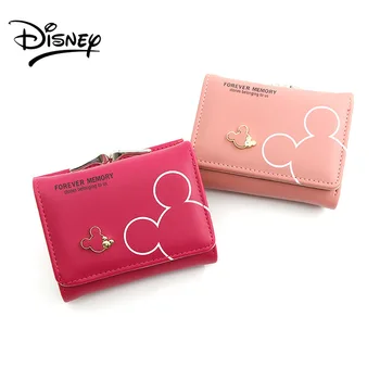 Женская сумка Disney с Милым Микки Маусом, модный кошелек из искусственной кожи, Дизайнерский кошелек для монет, сумка для кредитных карт с пряжкой Изображение 2