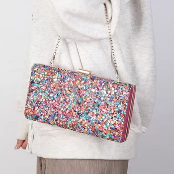 Розовый кошелек, дизайнерская женская сумочка, Роскошный праздничный клатч, украшение в виде ракушки, сумки через плечо, Дизайнерская многоцветная вечерняя женская сумка Изображение 2