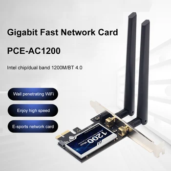 1200 Мбит/с Двухдиапазонный Беспроводной WiFi Адаптер для настольных карт 802.11ac Для Bluetooth 4.0 PCI-E WiFi Адаптер 2,4 ГГц/5 ГГц Для Win 7 8 10