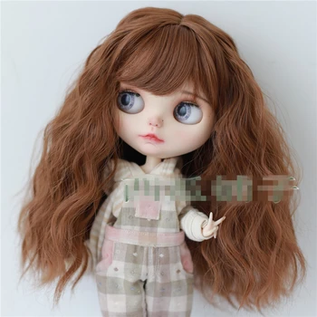 Кукольный парик Blyth подходит для размера Blythe, многоцветный парик с длинными волосами, высокотемпературные аксессуары для кукол из шелка (отправить головной убор) Изображение 2