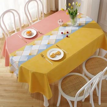 Квадратный прямоугольный обеденный стол из ПВХ, коврик, чайная скатерть