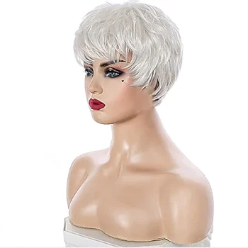 HAIRJOY Woman синтетический парик из термостойкого волокна с короткими слоистыми прямыми волосами пикси Изображение 2