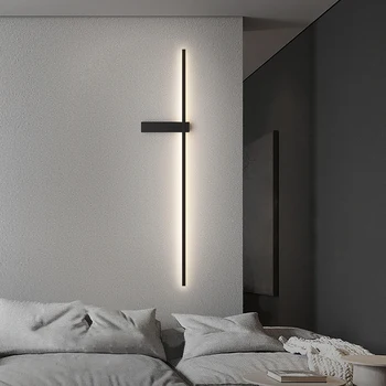 Скандинавский минималистичный длинный прикроватный светильник Современный простой настенный светильник для спальни 2022 новый настенный светильник для телевизора в гостиной