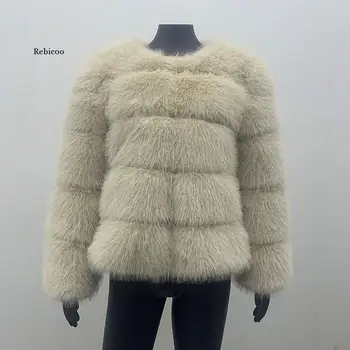 Осенне-зимнее женское пальто из искусственного лисьего меха 2021, женское и корейское теплое короткое пальто из искусственного меха для отдыха, серое плюшевое пальто