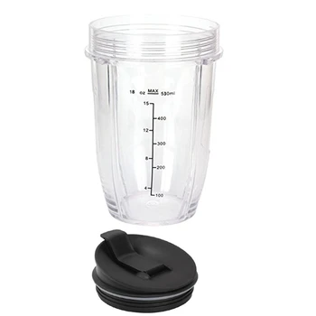для чашки Nutri Ninja на 18 унций с 2 уплотнительными крышками, подходит для блендера серии NINJA Juicer мощностью 900 Вт /1000 Вт (2 упаковки) Изображение 2
