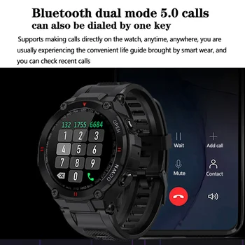 2023 Новые Умные часы K22 Для Мужчин Bluetooth BT Вызов Спорт на открытом воздухе Фитнес-трекер Пульсометр Воспроизведение музыки Смарт-часы для Android IOS Изображение 2