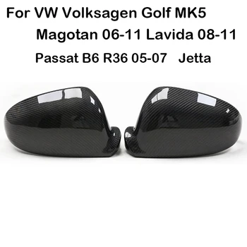 Обновление Крышки Бокового Зеркала заднего Вида Из Настоящего Углеродного Волокна Для Volkswagen Golf 5 Jetta MK5 Passat B6 R36 Magotan Lavida