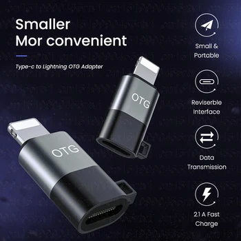 Type C-8-Контактный OTG Адаптер USB Для Наушников U Disk 2A Кабель Для Быстрой Зарядки и Передачи данных Конвертер Для iPhone 14 13 12 11 Pro Max Xs XR Изображение 2