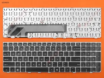 Новая Сменная клавиатура для ноутбука HP Probook 4535S 4530S 4730S, Серебристая рамка, черная клавиша
