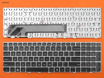 Новая Сменная клавиатура для ноутбука HP Probook 4535S 4530S 4730S, Серебристая рамка, черная клавиша Изображение 2