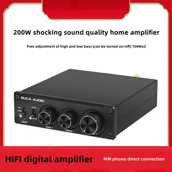 Hi-FI ММ виниловый фоно-усилитель 2,0 канальный аудио усилитель 200 Вт домашний усилитель высоких и низких басов аудио подходит для домашнего кинотеатра