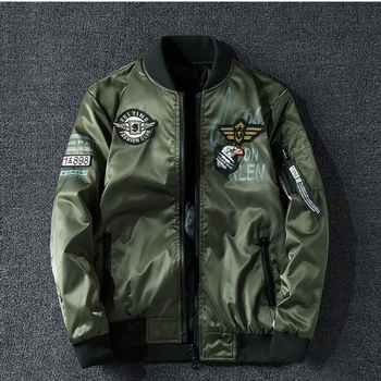 Куртки-бомберы, мужское пальто, новая ветровка, военная мотоциклетная куртка с вышивкой, весна-осень, корейская модная джинсовая куртка