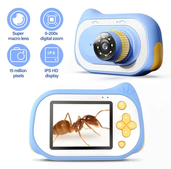 Детский Цифровой Микроскоп с 15-Мегапиксельным 1-200-Кратным Зумом Для Интересного Развития, Обучающая Камера CMOS Borescope Для Детей