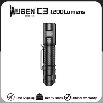 Фонарик WUBEN C3 Hard Light 1200 Люмен Type-C Перезаряжаемый С Батареей Переносной светодиодный фонарь Для наружного Освещения