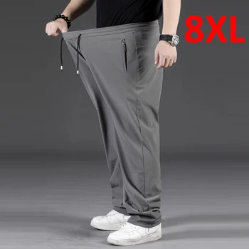 7XL 8XL Плюс Размер брюк, Мужские мешковатые брюки, Модные повседневные брюки с эластичной резинкой на талии, Мужские спортивные брюки, брюки большого размера 8XL, мужские