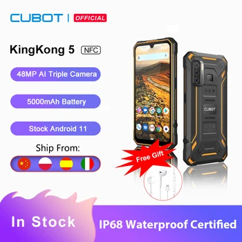 Прочный телефон, Водонепроницаемый смартфон Cubot KingKong 5 с защитой IP68, 5000 мАч, Тройная камера 48 Мп, Android 11, NFC, Разблокировка по идентификатору ЛИЦА 4 ГБ + 32 ГБ