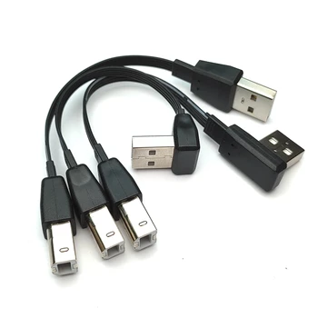 Мягкий USB2.0 верхний, нижний, левый, правый локти, квадратный рот под углом 90 градусов кабель для передачи данных AM-BM кабель для настольного принтера 10-100 см