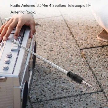 6X Радиоантенна 3,5 Мм 4 Секции Телескопическая FM антенна Радио Для мобильного телефона Аудиотехника Mp3 Mp4 Изображение 2