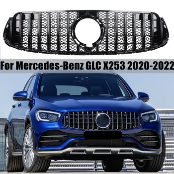 Для Mercedes Benz GLC X253 2020 2021 2022 Решетка Переднего Бампера Автомобиля GT Style С Сеткой От Мух Гоночные Решетки Черная Запасная Часть
