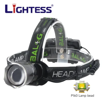 Мощный светодиодный фонарик XHP160 Супер яркая наружная фара с USB-перезаряжаемым зумом, водонепроницаемый фонарь для рыбалки, кемпинга, налобный фонарь