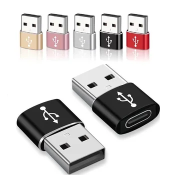 Разъем USB Type A для подключения к USB 3.1 Type C Разъем-розетка Конвертер Адаптер Type-c Стандартная зарядка по USB Передача данных Изображение 2