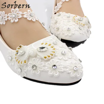 Свадебные туфли на плоской подошве с цветочной аппликацией Sorbern, Украшенные белым жемчугом Свадебные туфли на плоской подошве, Женская разноцветная обувь с Китайским узлом