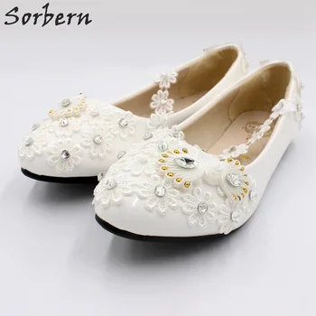 Свадебные туфли на плоской подошве с цветочной аппликацией Sorbern, Украшенные белым жемчугом Свадебные туфли на плоской подошве, Женская разноцветная обувь с Китайским узлом Изображение 2