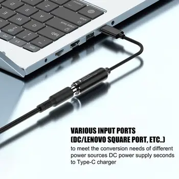 Адаптер питания постоянного тока Type C мощностью 65 Вт, разъем USB Type C для универсальной быстрой зарядки, кабель для ноутбука общего назначения Изображение 2