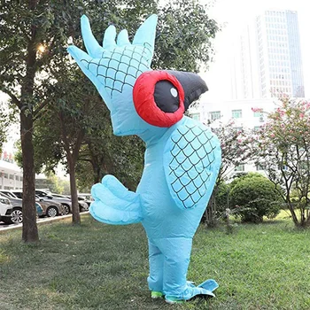 Забавный Надувной костюм для косплея с голубыми попугаями, легкий костюм на батарейках для активного отдыха, вечеринки, сцены