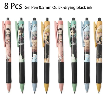 M & G 4/8 шт 0,5 мм Гелевая Ручка 0,5 мм Быстросохнущие Черные Чернила Demon Slayer Аниме Ручка Офисная Ручка Для Вывесок Школьные Канцелярские принадлежности Изображение 2