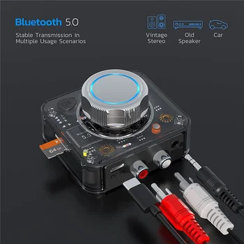 Приемник Bluetooth 5,0 3D Музыкальная карта TF RCA 3,5 мм 3,5 AUX Разъем Стерео Беспроводной Аудиоадаптер для динамика Автомобильный аудиопередатчик Изображение 2